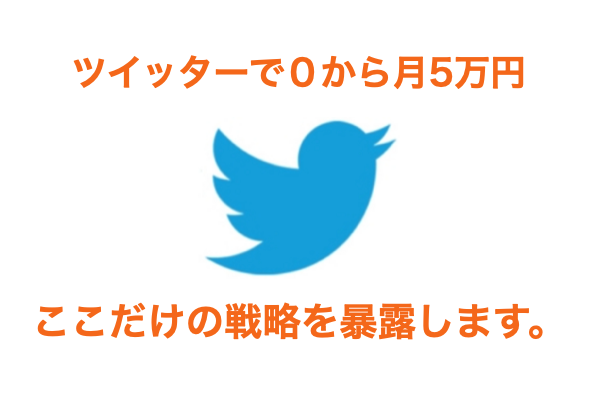 ツイッターで０から月５万円を稼ぐ方法 戦略的な話です